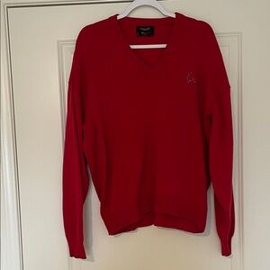 Dior Vibrant Red V-Neck Golf Sweater